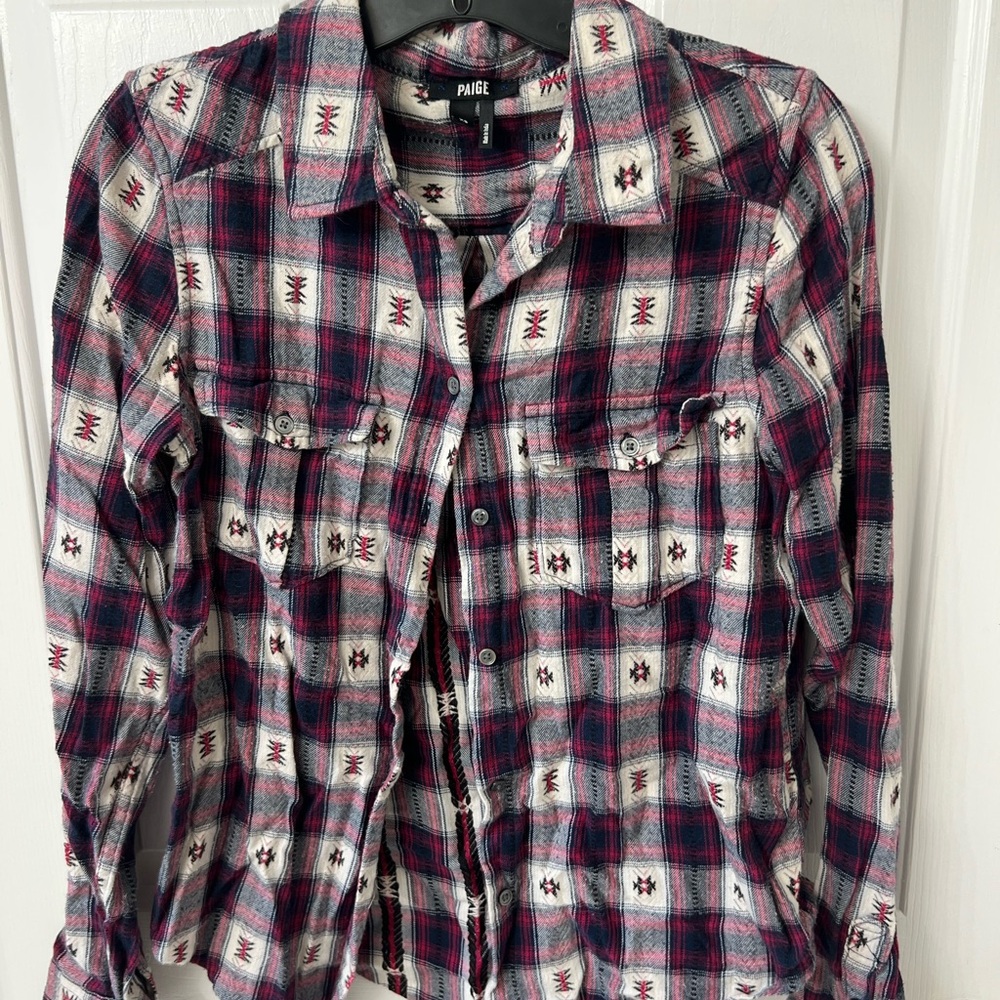 PAIGE button down flannel Sz XS